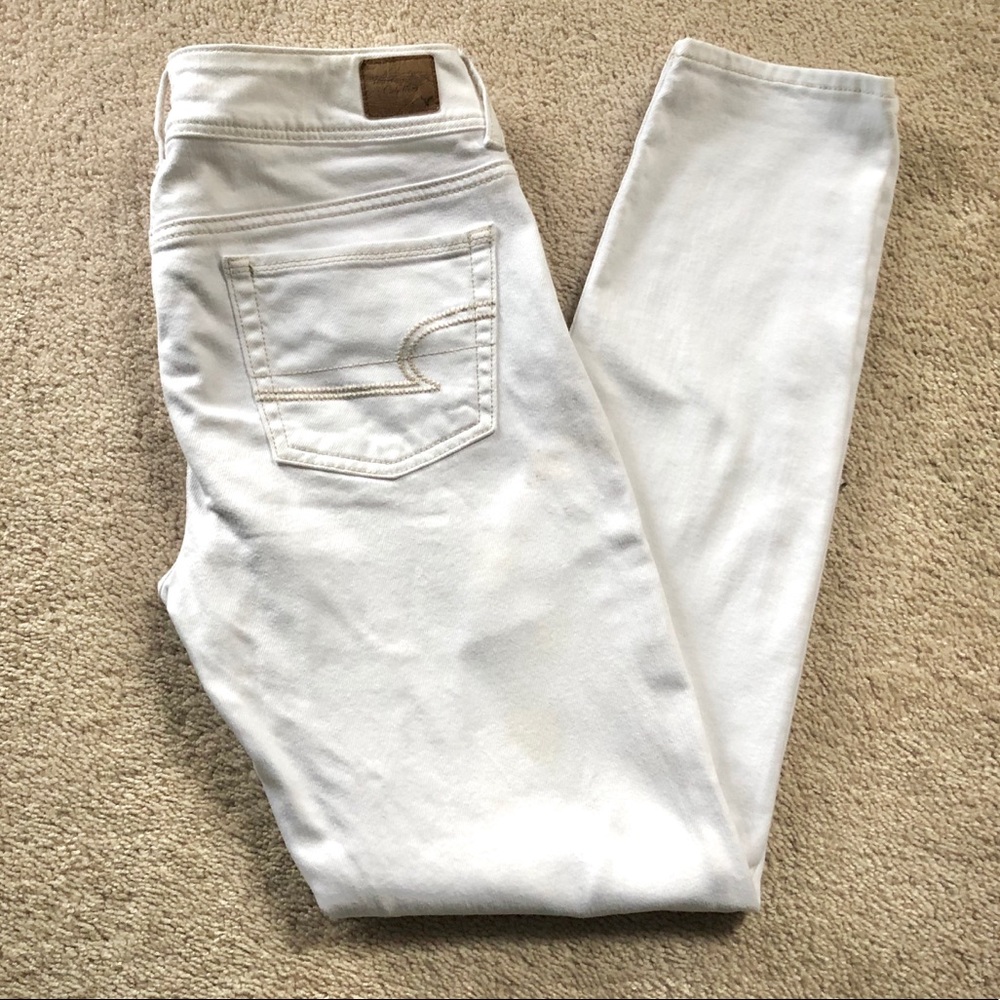 AEO Skinny White low rise Jeans Sz 8 Reg